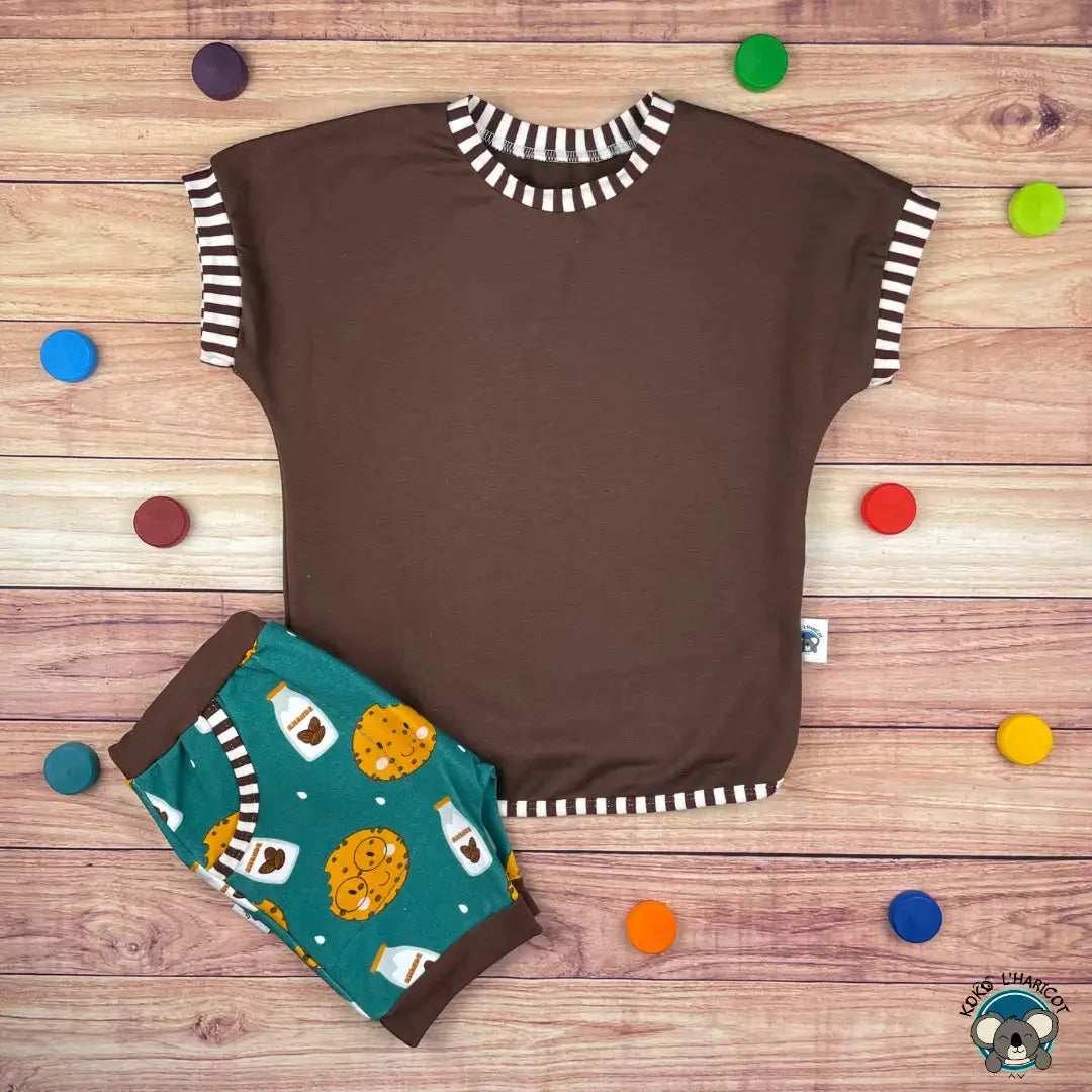 Tee-shirt évolutif enfant marron 1/3 ans - Koko l’haricot