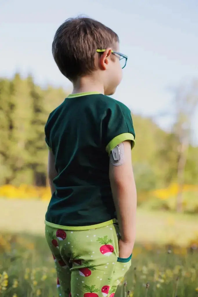 Pantalon évolutif  bio radis  3/6 ans Bandes de poches vertes - Koko l’haricot