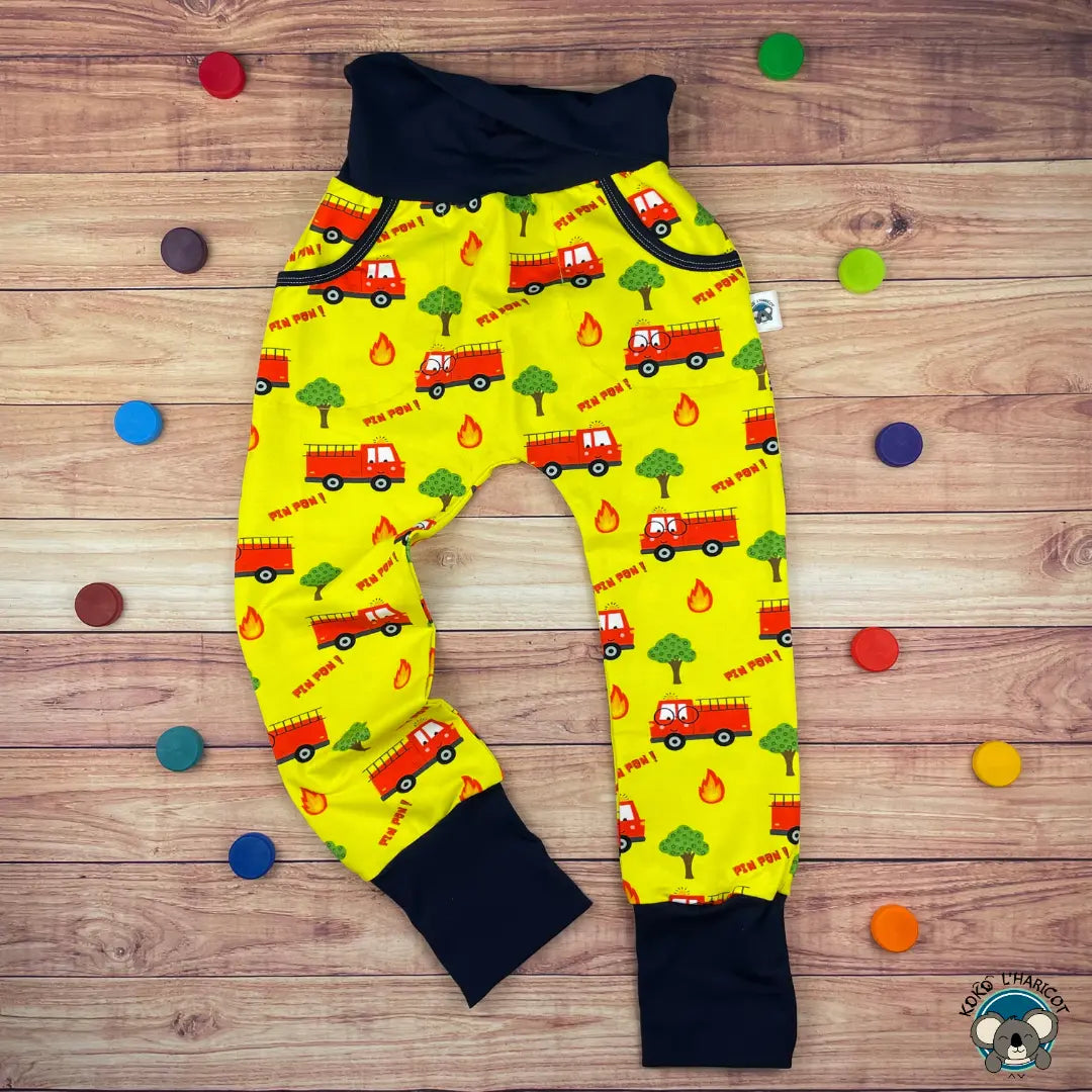 Pantalon évolutif bio Pompier 3/6 ans - Koko l’haricot