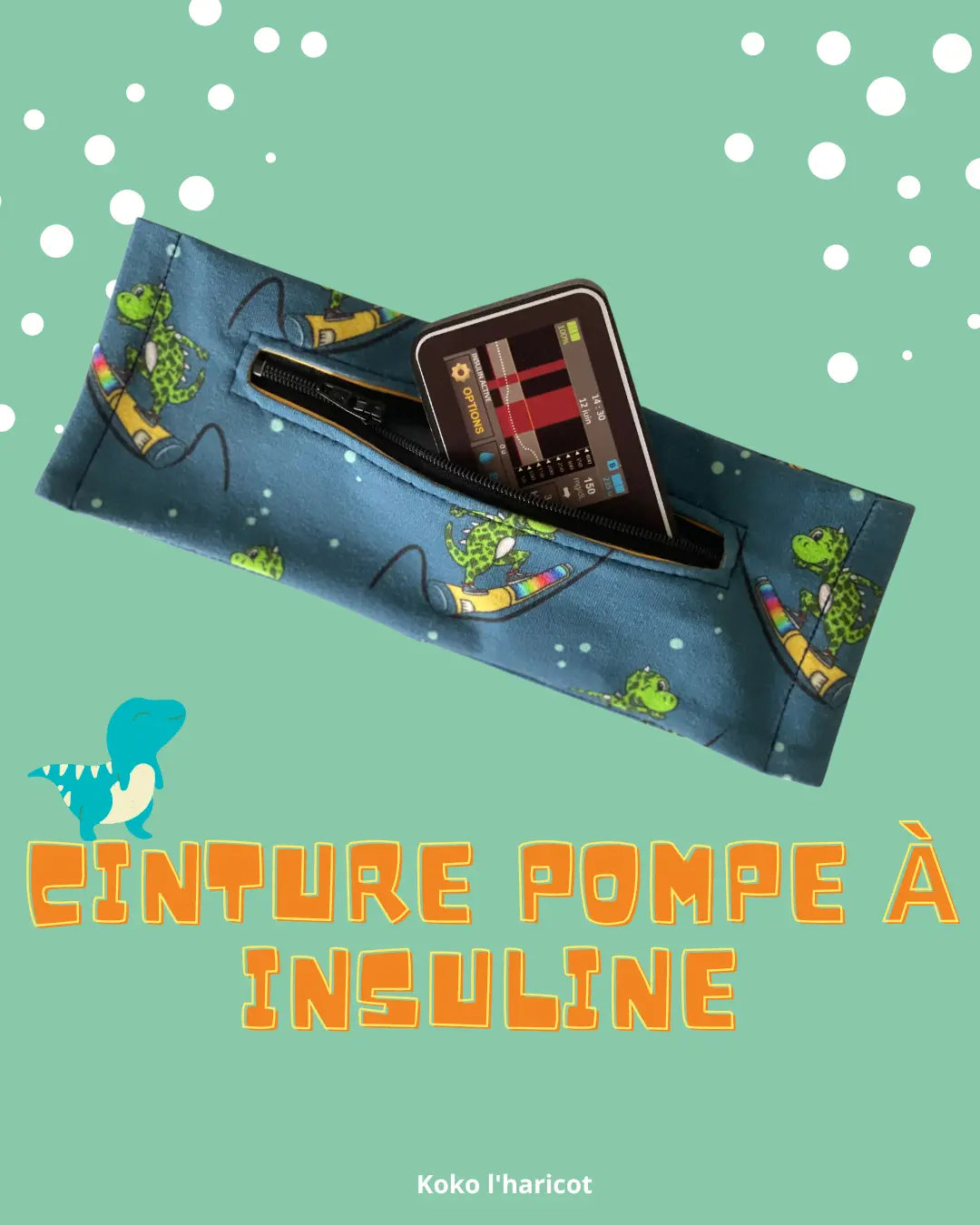 Ceinture pour pompe à insuline Bio - Koko l’haricot