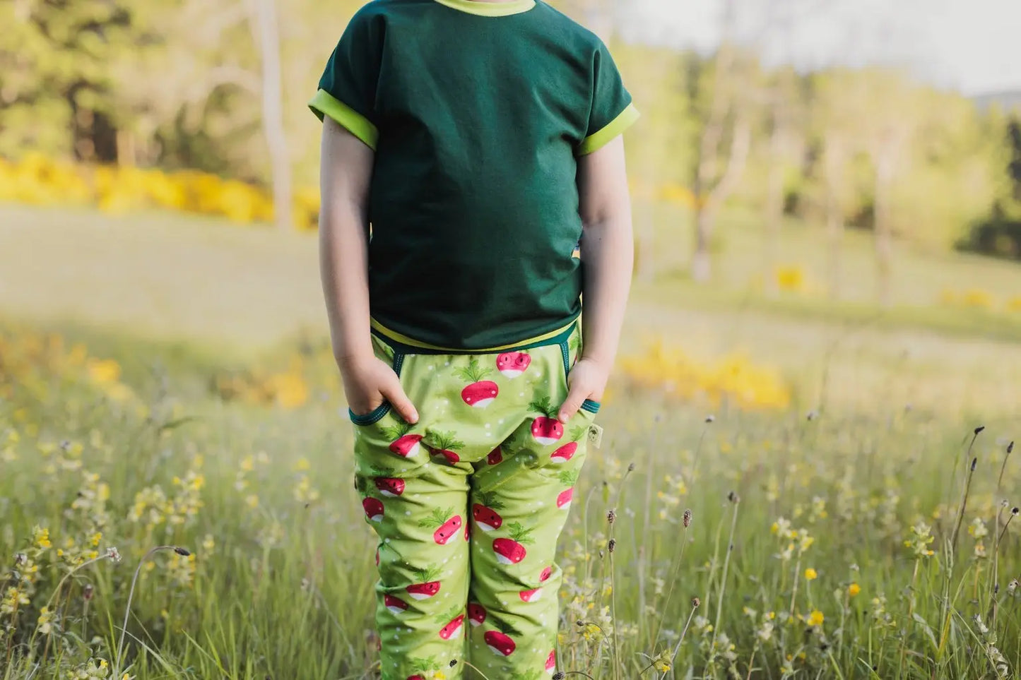 Pantalon évolutif  bio radis  3/6 ans Koko l'haricot